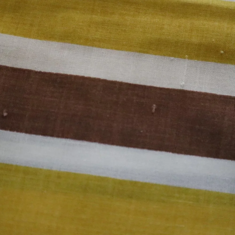 VTG Springmaid Marvelaire Mustard Brown Stripe Pillowcase Set of 2 Mid Century